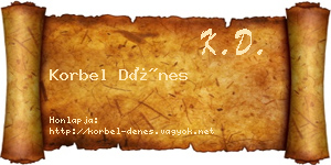 Korbel Dénes névjegykártya